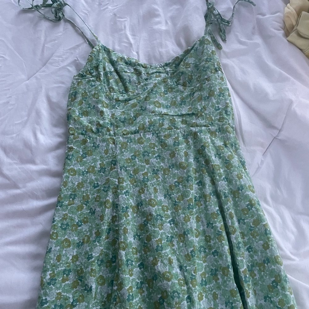 Floral Green Mini Dress